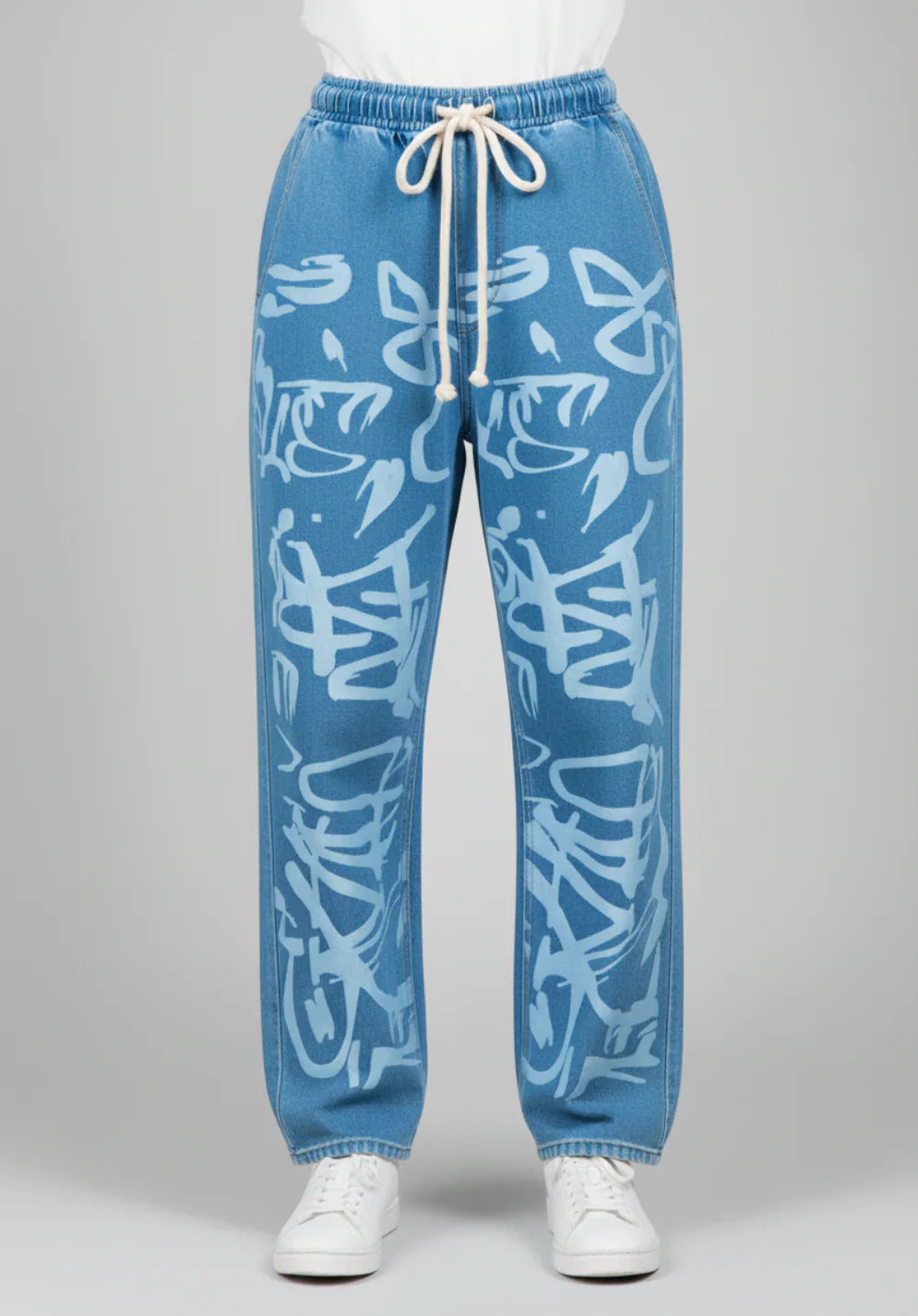 Printed Baggy Style Denim Jeans for women