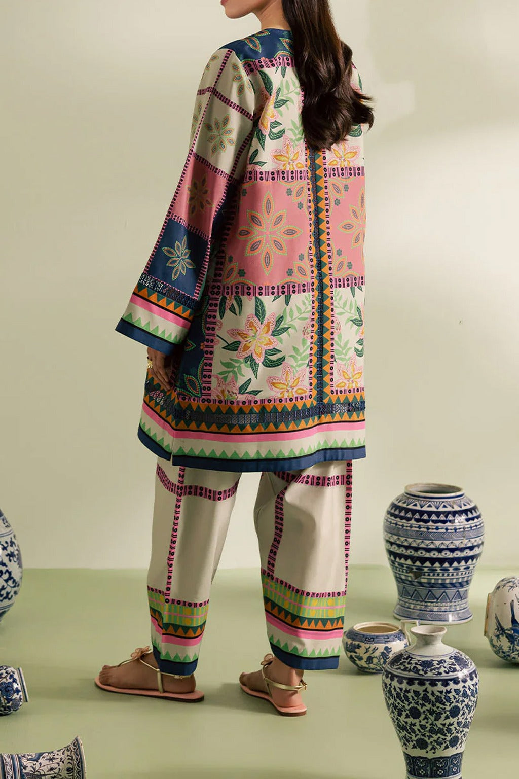 2 piece printed shirt and printed trouser