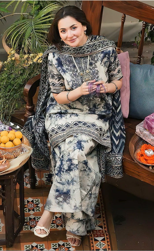 3 Piece Soft Khaddar Suit With Shawl