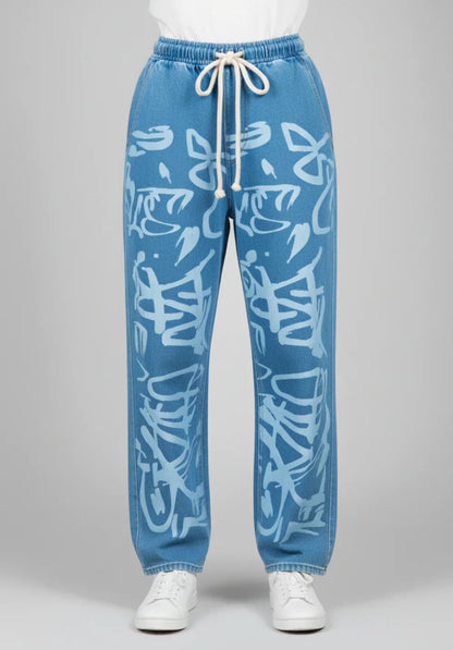 Printed Baggy Style Denim Jeans for women