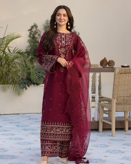 3 Piece Soft Dhnak Suit With Shawl