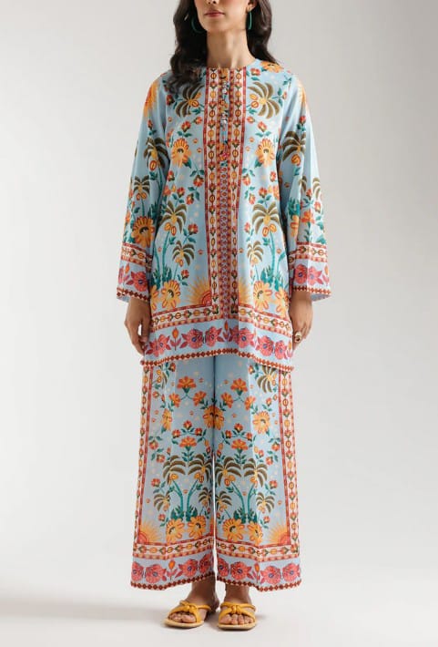 2 piece printed shirt and printed trouser