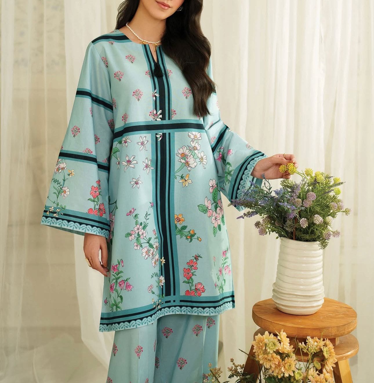 2 piece printed shirt and printed trouser