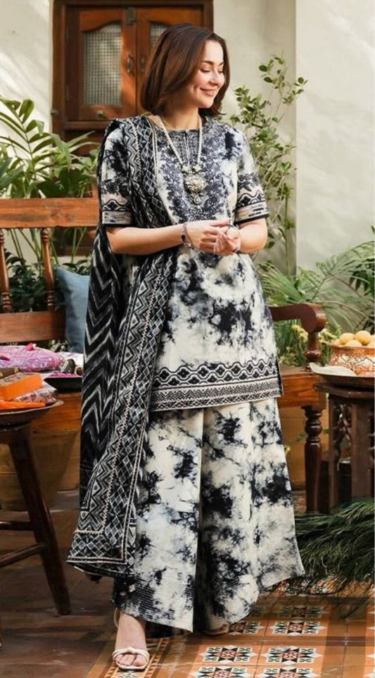 3 Piece Soft  Khaddar Suit With Shawl