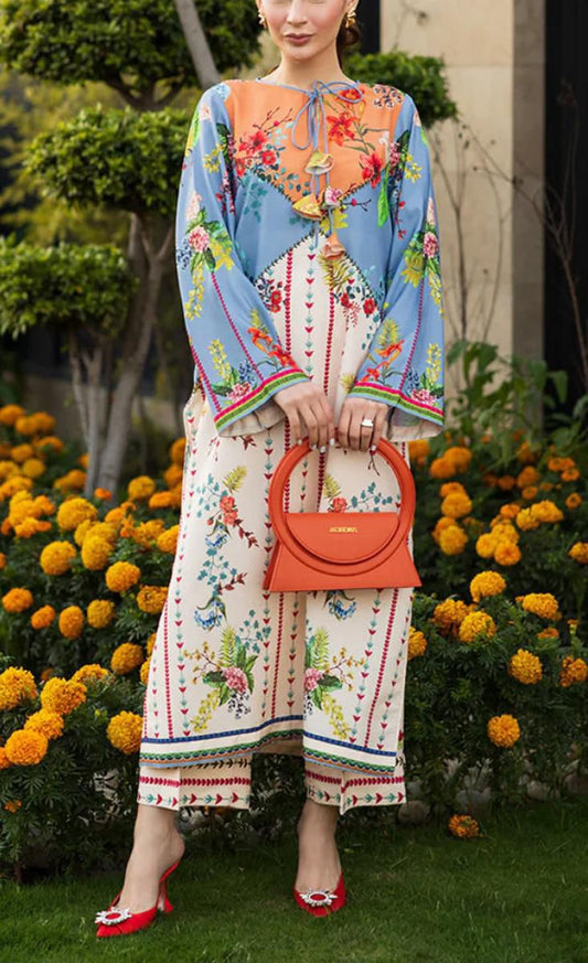 2 piece printed shirt and printed trouser