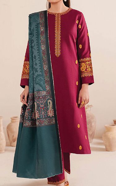 3 Piece Soft Dhnak Suit With Shawl